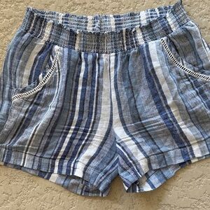 Briggs New York Women's Striped Shorts in Blue and White